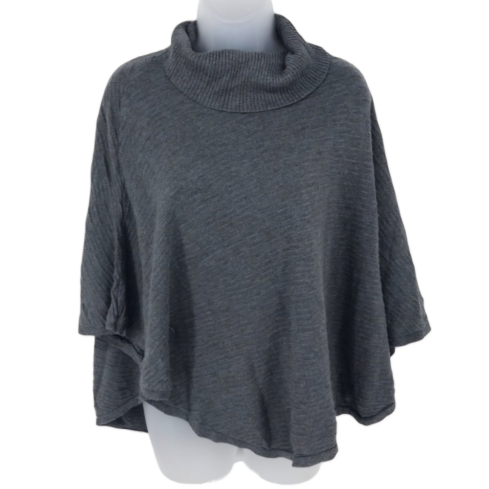 AGB Grey Poncho Cape Cowell‎ Neck Top Size M